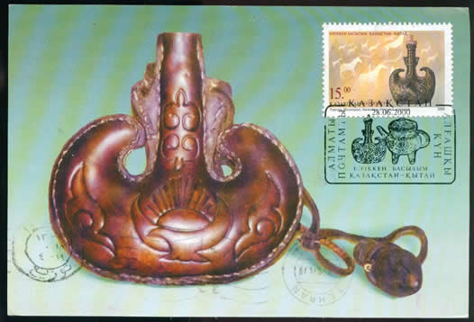 中国哈萨克斯坦联发邮票自制国际实寄首日明信片